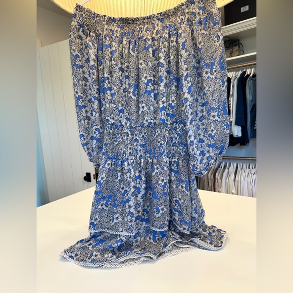 Parker Kara Blue Floral Off-Shoulder Dress - Picture 2 of 12